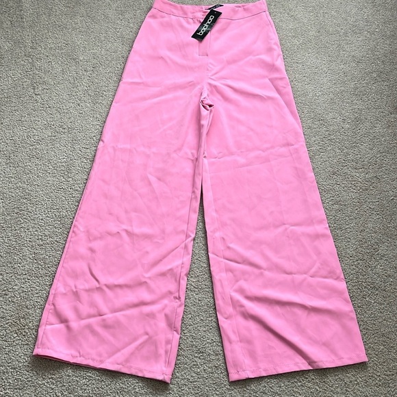 “Boohoo- Tall Woven Tailored Culottes (PINK) size 6” - Picture 1 of 10